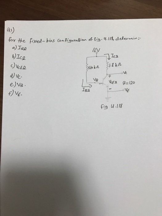 Solved For The Fixed Bias Configuration Of Fig 4 118 Chegg