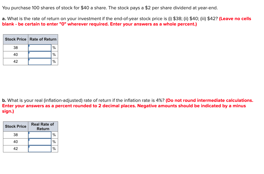 Solved You Purchase Shares Of Stock For A Share The Chegg