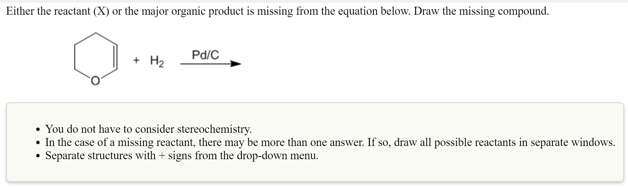 Solved Either The Reactant X Or The Major Organic Product Chegg