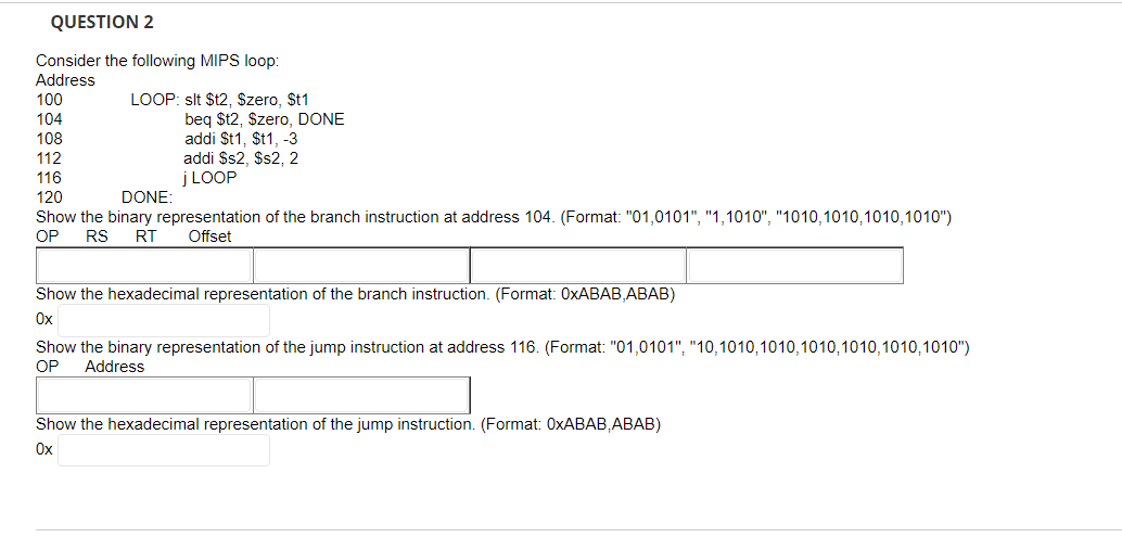 Solved Question Consider The Following Mips Loop Address Chegg