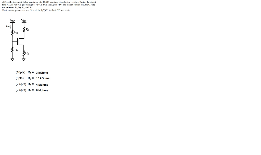 Solved A Consider The Circuit Below Consisting Of A PMOS Chegg