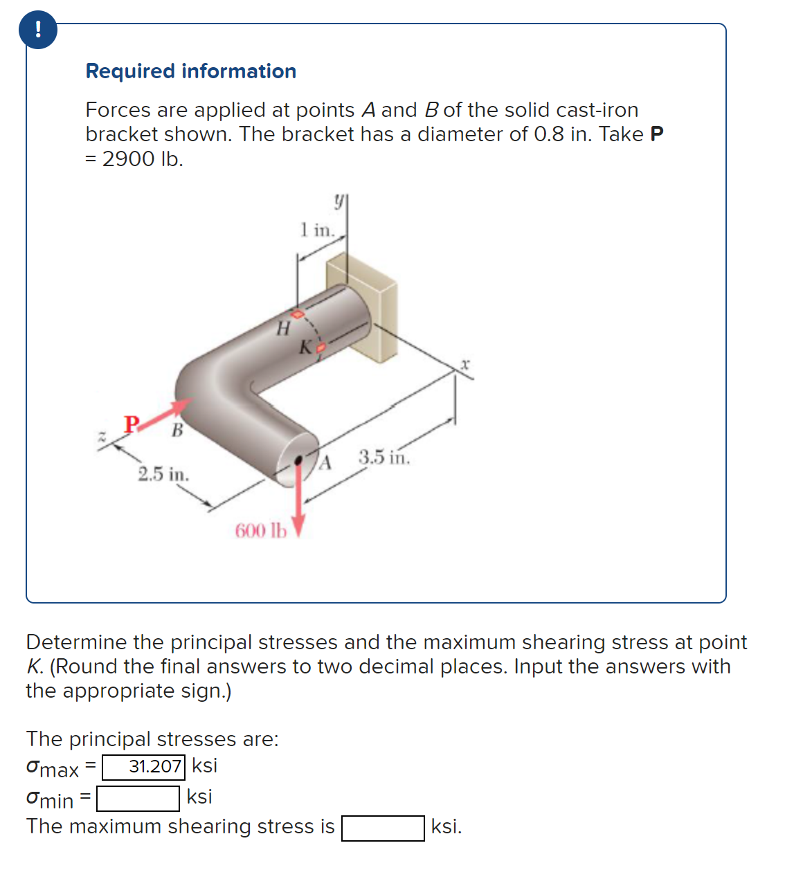 Solved Required Information Forces Are Applied At Points A Chegg