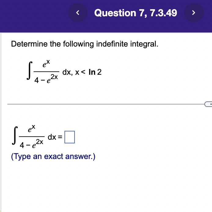 Solved Determine The Following Indefinite Integral Chegg