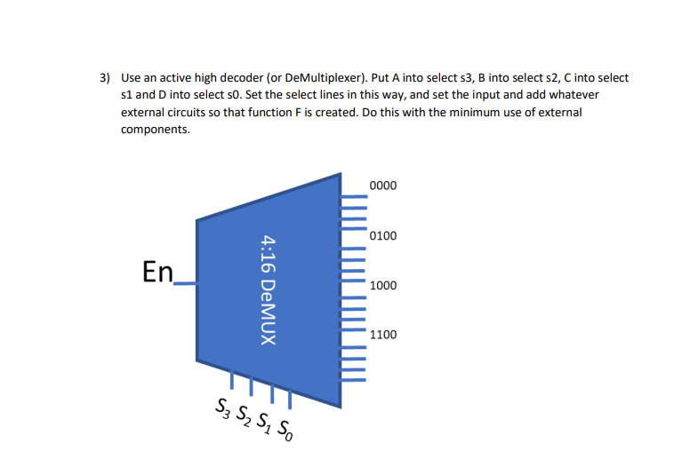 Solved Use An Active High Decoder Or Demultiplexer Put Chegg