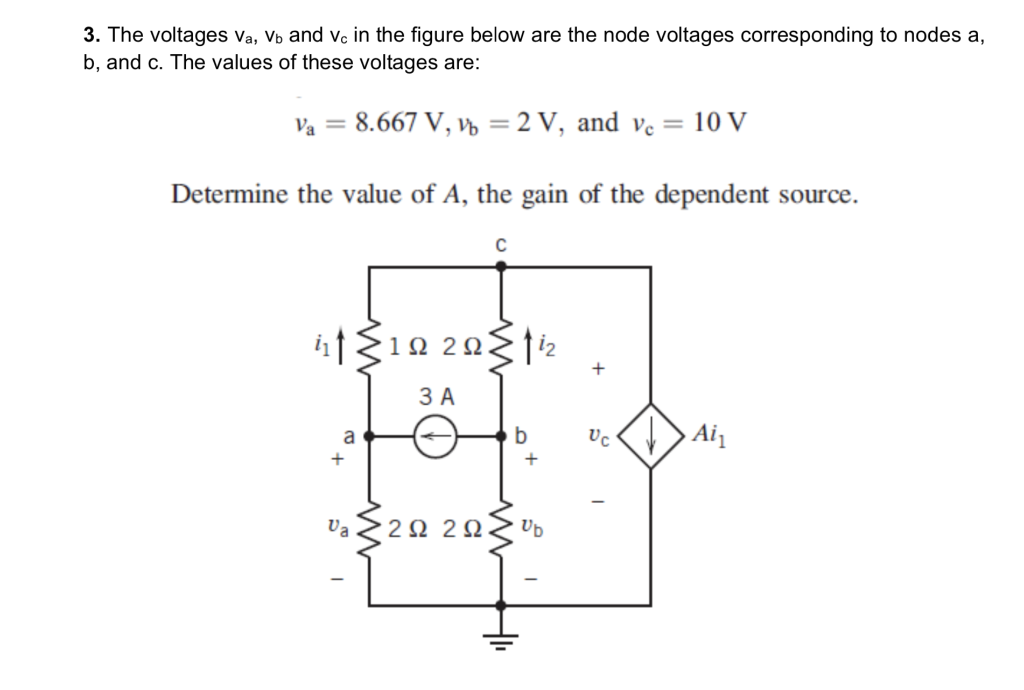 Solved 3 The Voltages Va Vb And Vc In The Figure Below Are Chegg