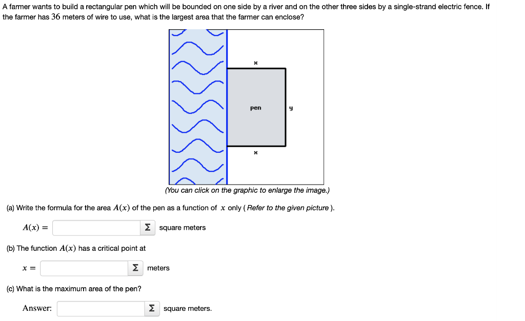 Solved A Farmer Wants To Build A Rectangular Pen Which Will Chegg