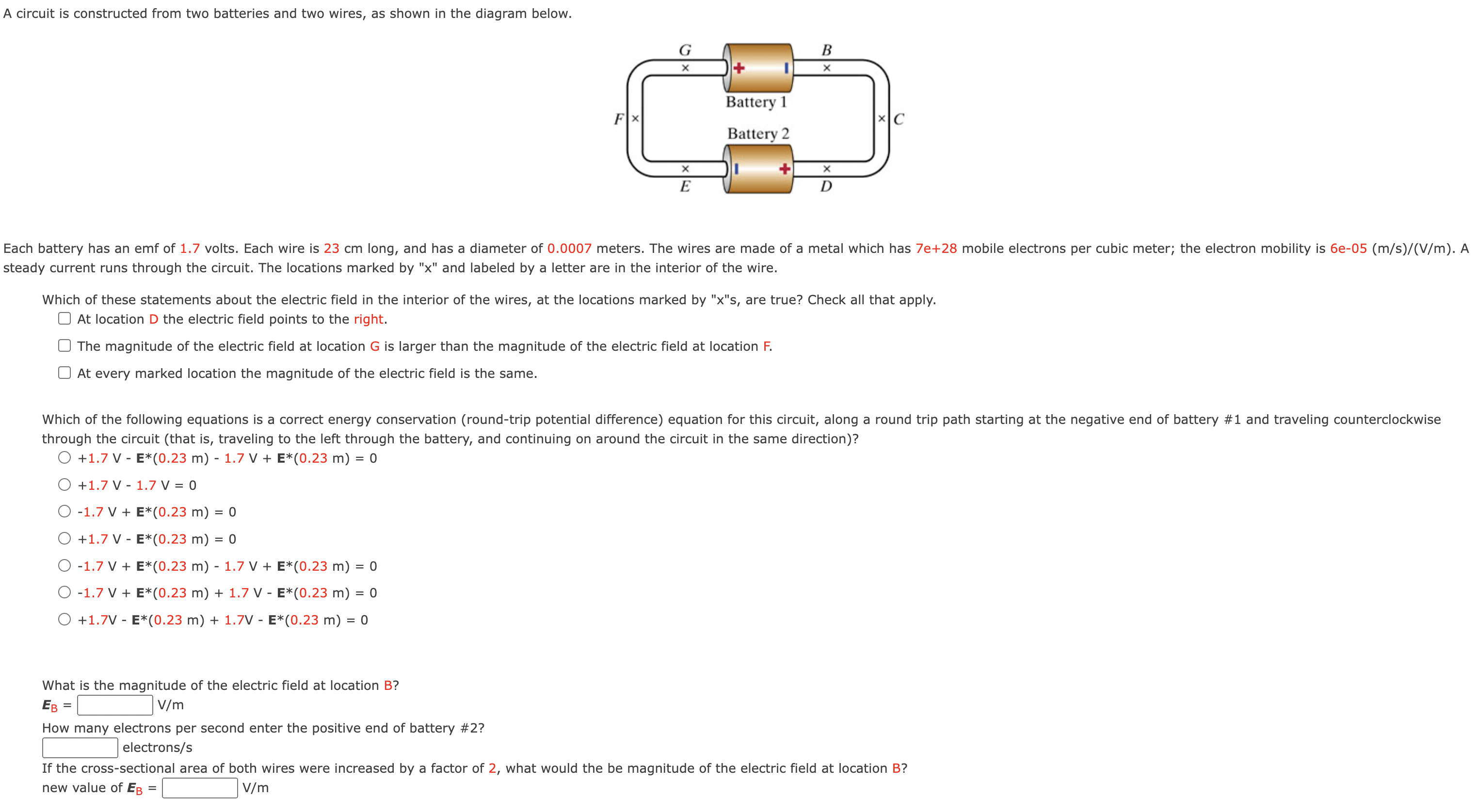 Solved A Circuit Is Constructed From Two Batteries And Two Chegg