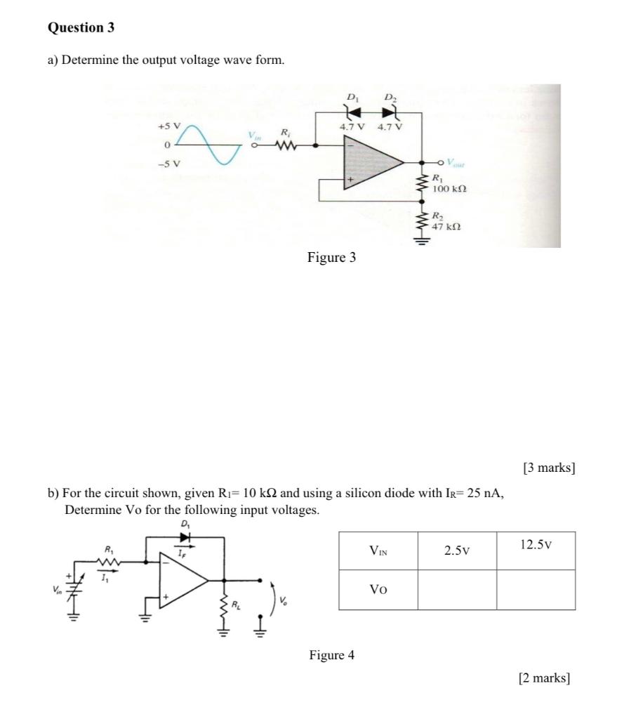 Solved A Determine The Output Voltage Wave Form 1gun 3 Chegg