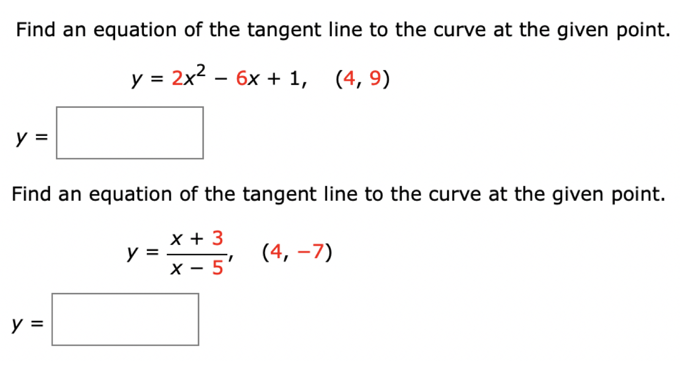 Solved Find An Equation Of The Tangent Line To The Curve At Chegg