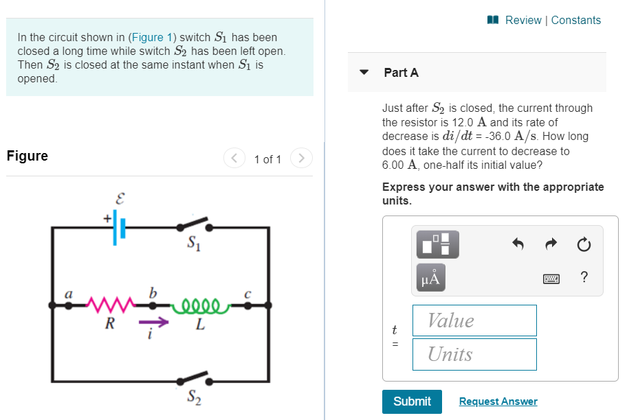 Solved Review Constants In The Circuit Shown In Figure 1 Chegg