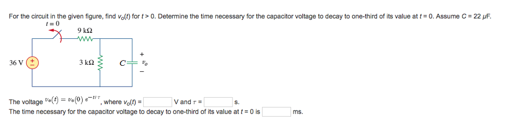 Solved For The Circuit In The Given Figure Find Vo For T Chegg