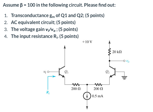 Solved Assume B 100 In The Following Circuit Please Find Chegg