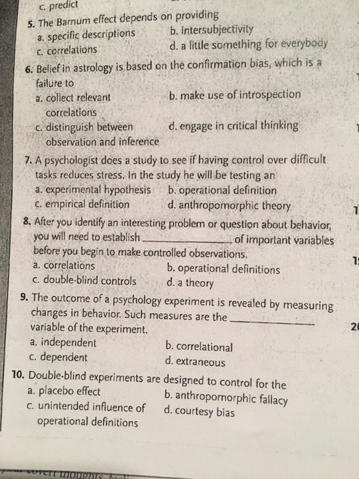 The Barnum Effect Depends On Proving Specific Desc...