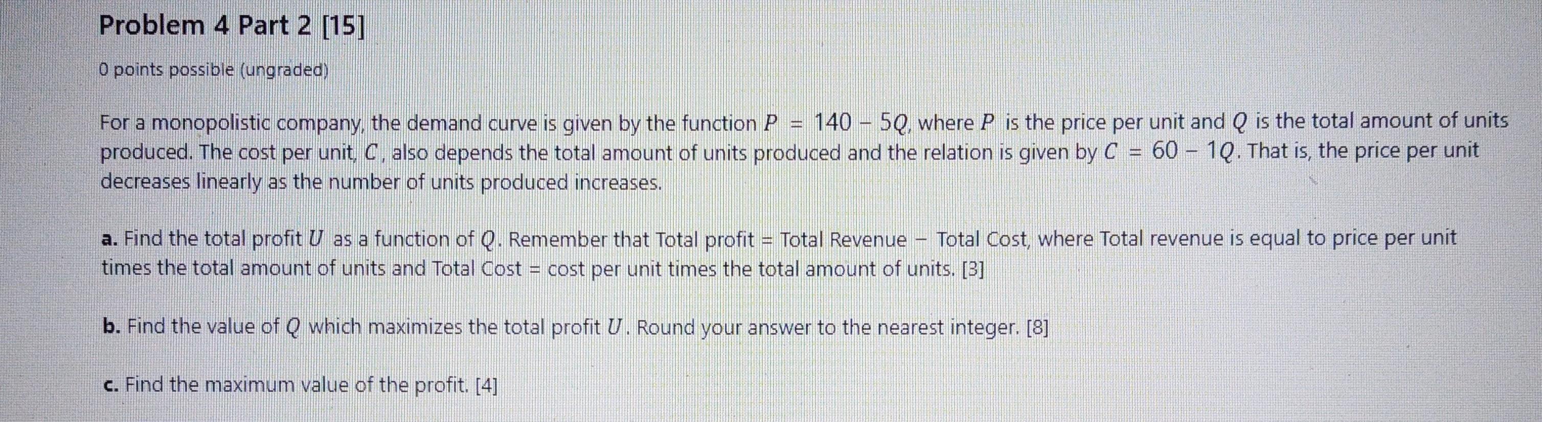 Solved Problem 4 Part 2 15 O Points Possible Ungraded Chegg