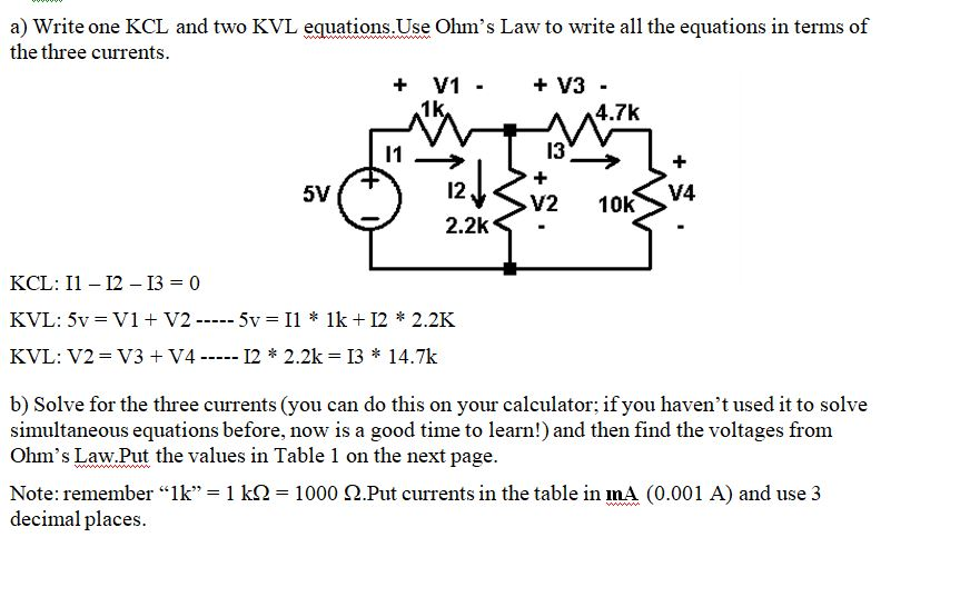 Solved Can Anyone Help Me Solve The KCL And KVL Equations Chegg