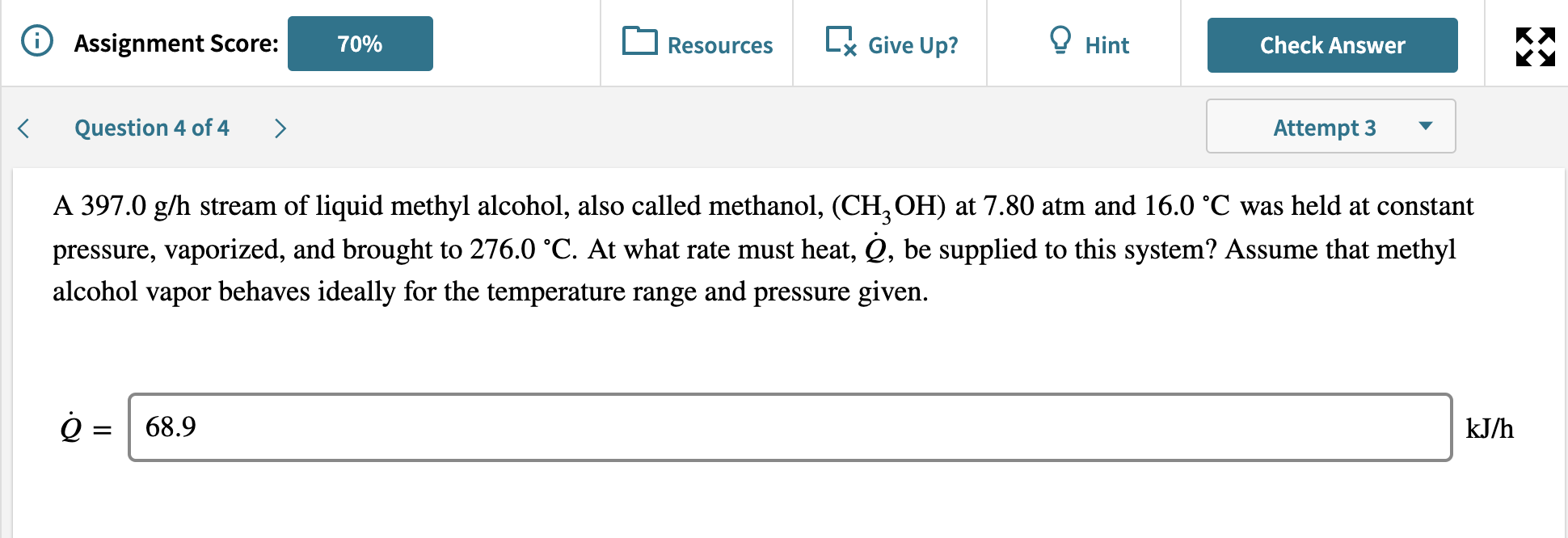 Solved Assignment Score 70 Resources Give Up Hint Chegg