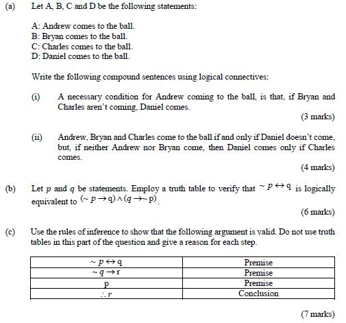 Solved Let A B C And D Be The Following Statements A Chegg