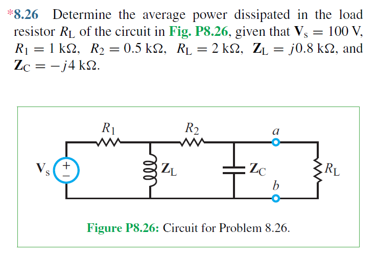 Solved Determine The Average Power Dissipated In The Chegg