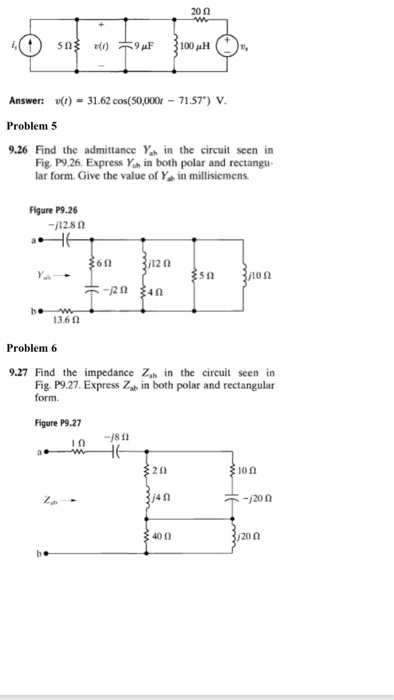 Solved Problem The Current In The 20 MH Inductor Is 10 Cos Chegg