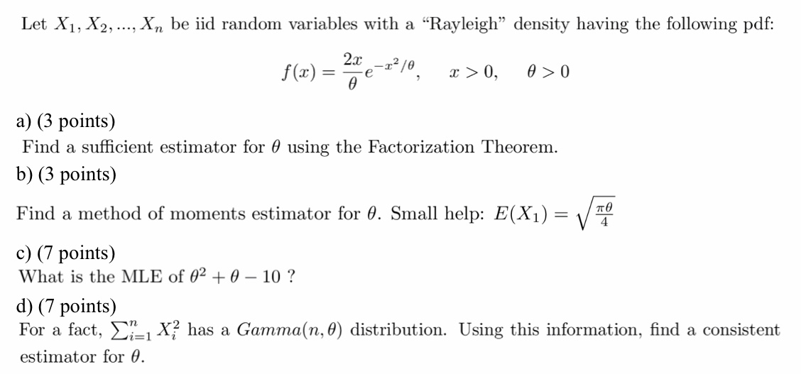 Let X1 X2 Xn Be Iid Random Variables With A Chegg