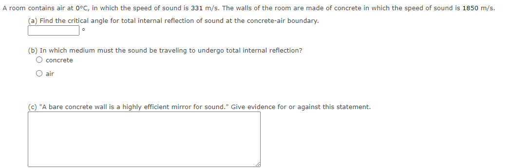 Solved Room Contains Air At 0C In Which The Speed Of Sound Chegg