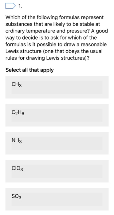 Solved Which Of The Following Formulas Represent Chegg