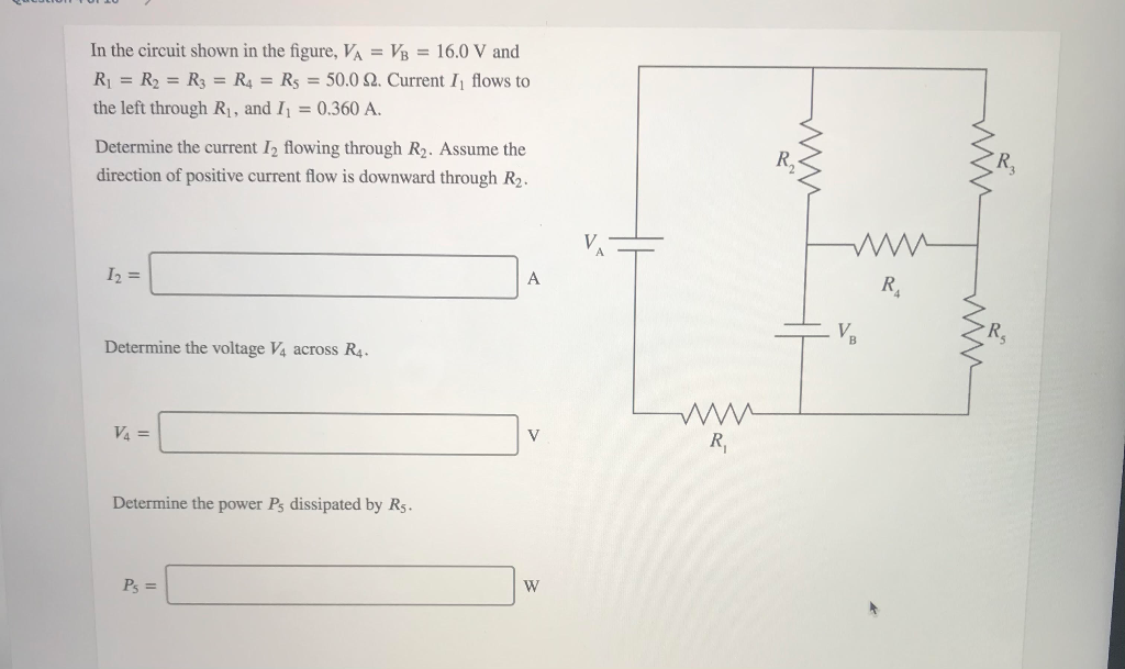 Solved In The Circuit Shown In The Figure VA VB 16 0 V Chegg