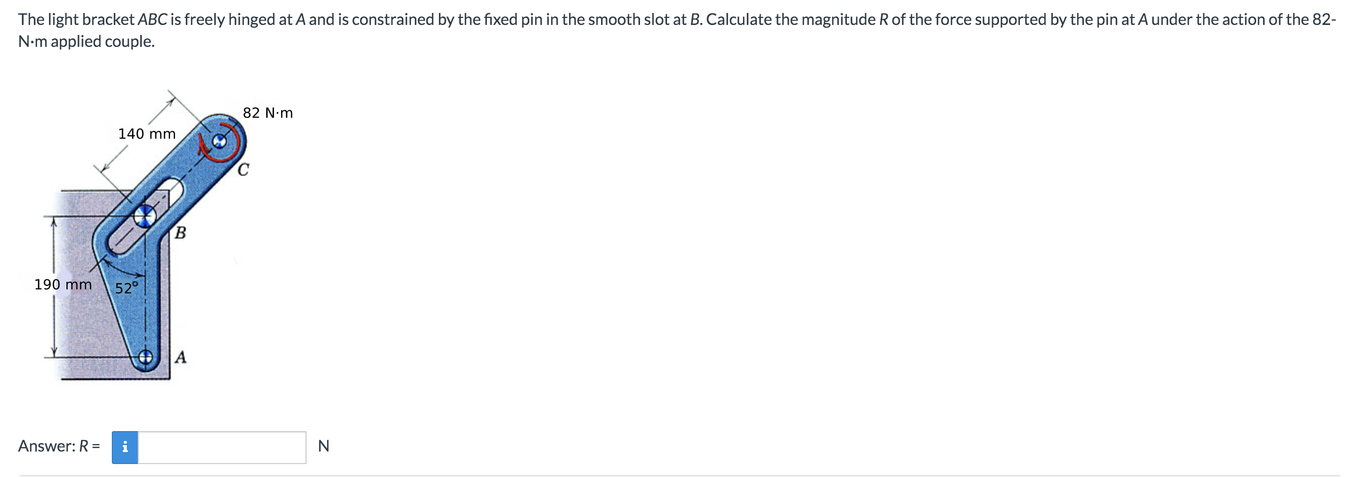 Solved The Light Bracket ABC Is Freely Hinged At A And Is Chegg