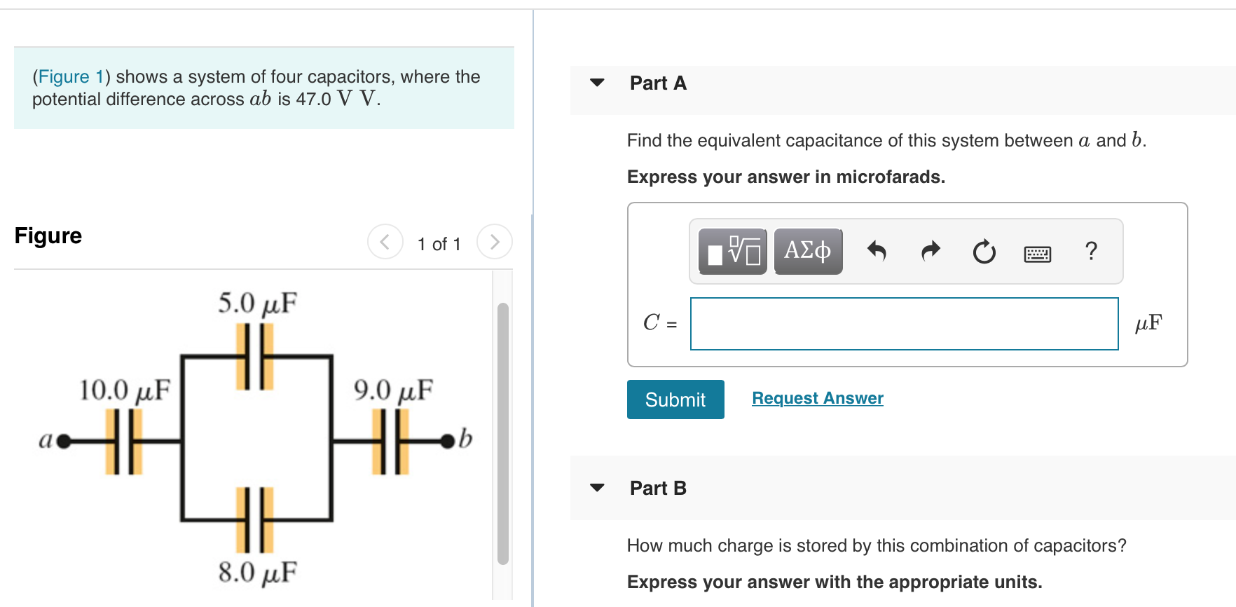 Solved Figure Shows A System Of Four Capacitors Where Chegg