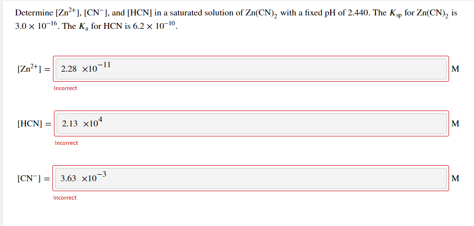 Solved Determine Zn Cn And Hcn In A Saturated Chegg