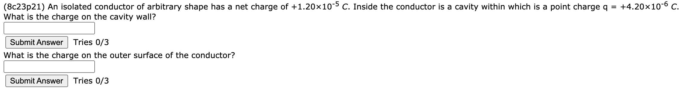 Solved C P An Isolated Conductor Of Arbitrary Shape Chegg