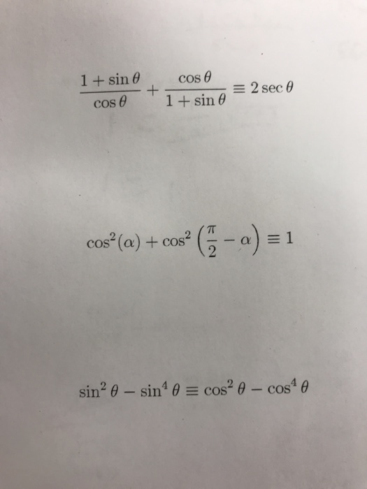 Solved PROVING TRIGONOMETRIC IDENTITIES BOOK HOMEWORK 071 Chegg