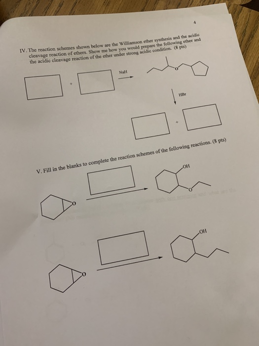 Solved Iv The Reaction Schemes Shown Below Are The Chegg