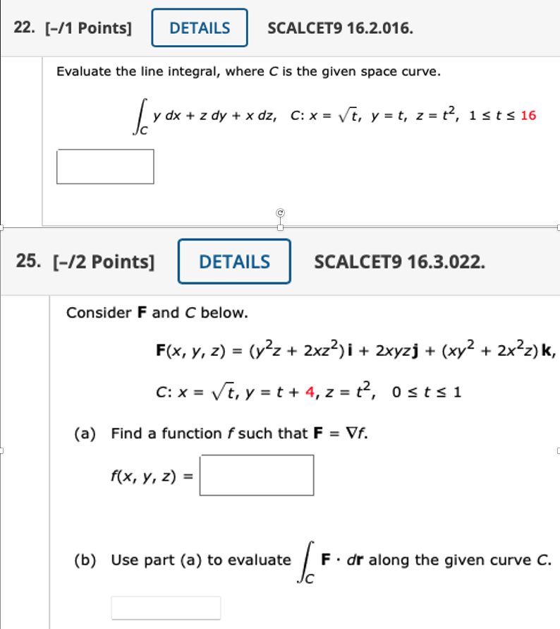 Solved Points Details Scalcet Evaluate Chegg