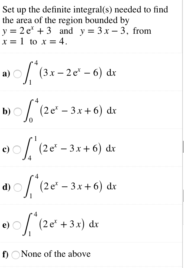 Solved Set Up The Definite Integral S Needed To Find The Chegg