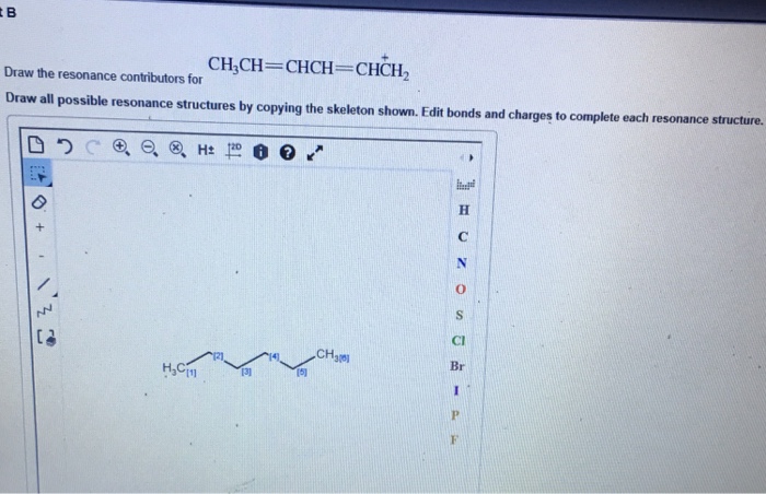 Solved Ch Ch Chch Chch Draw The Resonance Contributors Chegg