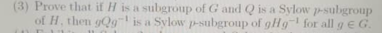 Solved 3 Prove That If H Is A Subgroup Of G And Q Is A Chegg