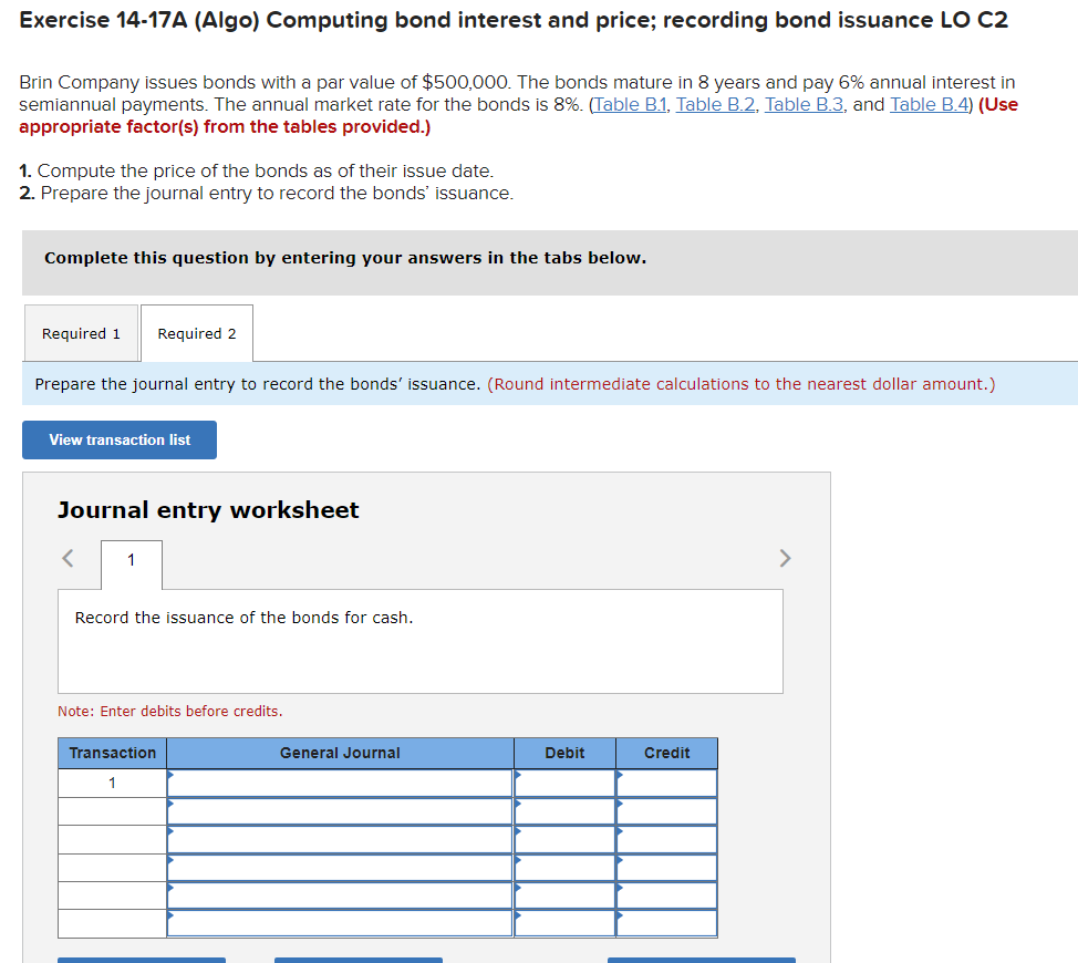 Solved Exercise 14 17A Algo Computing Bond Interest And Chegg