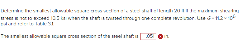 Solved Determine The Smallest Allowable Square Cross Section Chegg