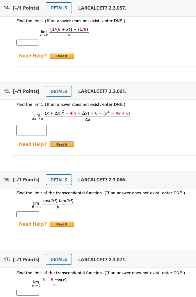 Solved 14 1 Points DETAILS LARCALCET7 2 3 057 Find The Chegg