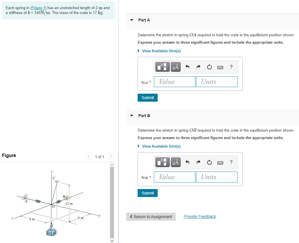 Solved Each Spring In Figure Has An Unstretched Length Chegg