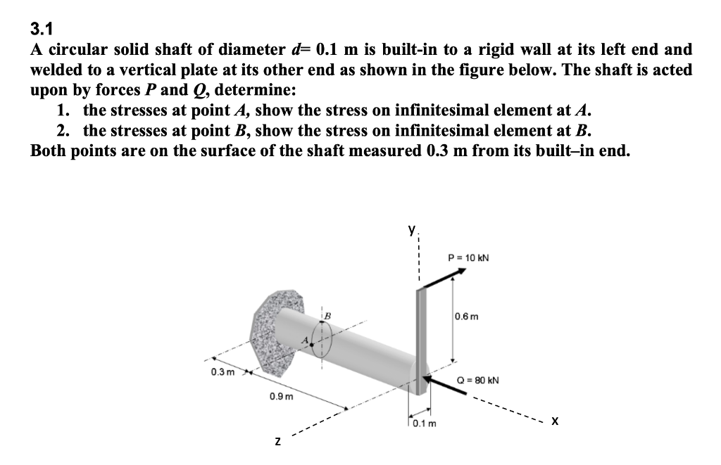 Solved 3 1 A Circular Solid Shaft Of Diameter D 0 1 M Is Chegg