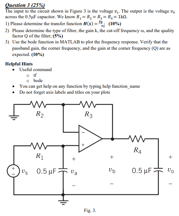 Solved Question 3 25 The Input To The Circuit Shown In Chegg