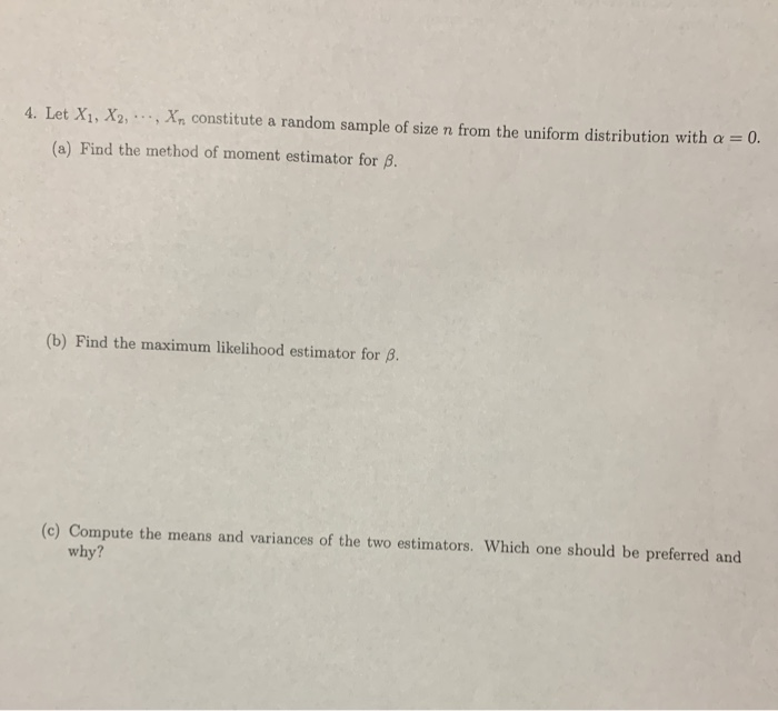 Solved Let X X Xn Constitute A Random Sample Of Size Chegg