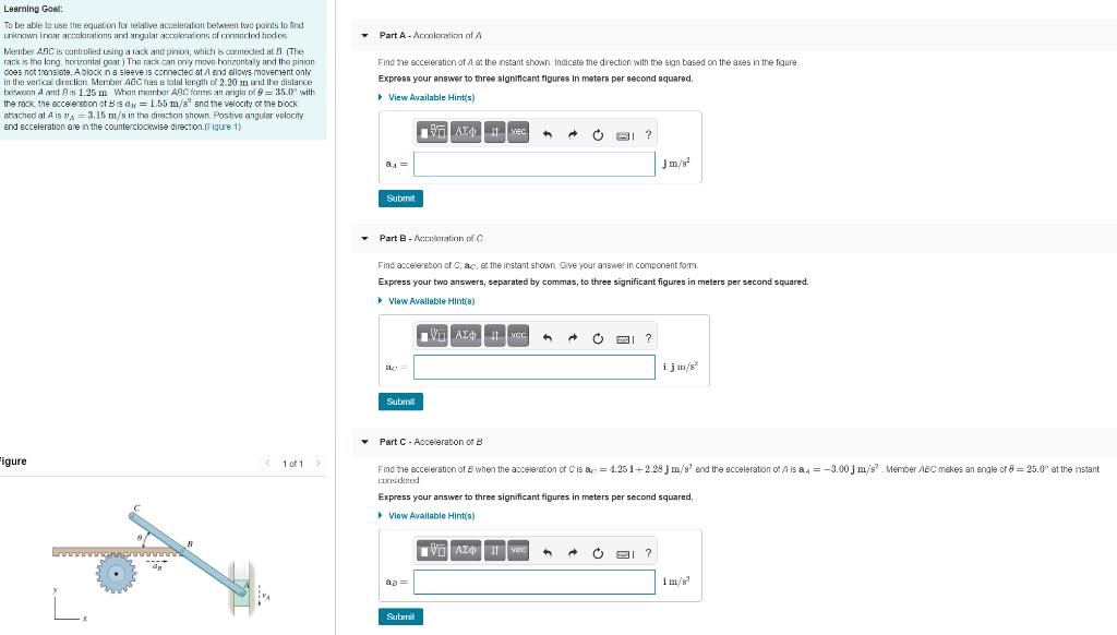 Solved Learning Goal Part A Acceleration Of A Find The Chegg