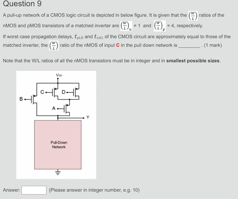 Solved A Pull Up Network Of A Cmos Logic Circuit Is Depicted Chegg