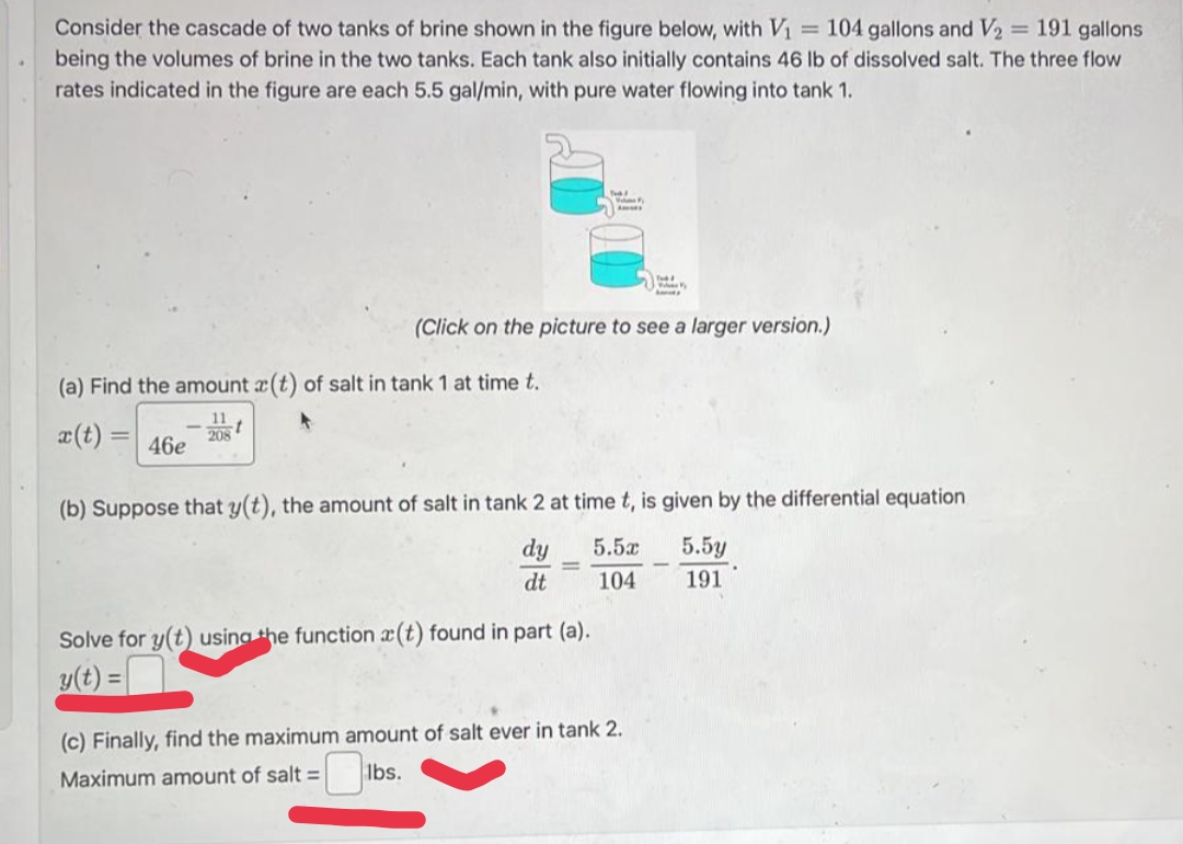 Solved Consider The Cascade Of Two Tanks Of Brine Shown In Chegg