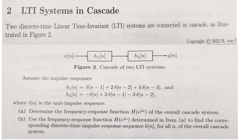 Solved 2 LTI Systems In Cascade Two Discrete Time Linear Chegg