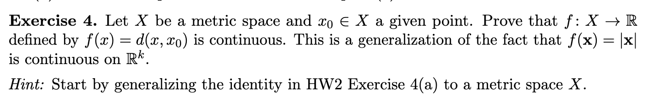 Solved Exercise 4 Let X Be A Metric Space And