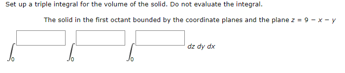 Solved Set Up A Triple Integral For The Volume Of The Solid Chegg